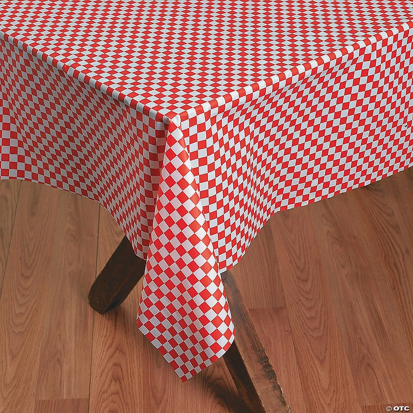 New π Red & White Checkered Banquet Plastic Tablecloth Roll π― 4 New π Red & White Checkered Banquet Plastic Tablecloth Roll π― - Image 2