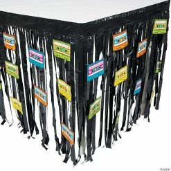 Promo ๐ 80s Party Fringe Plastic Table ๐ Skirt with Cutouts ๐