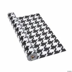 Buy 😀 Black Houndstooth Plastic Tablecloth Roll 🛒