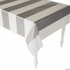 Outlet β€οΈ Silver & White Striped Plastic Tablecloth Roll π 5 Outlet β€οΈ Silver & White Striped Plastic Tablecloth Roll π -Cheap Birthday Table Covers Store silver and white striped plastic tablecloth roll13891839 a01