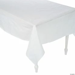 Best Pirce ⭐ White Rectangle Tablecloth with Flannel Back 🌟
